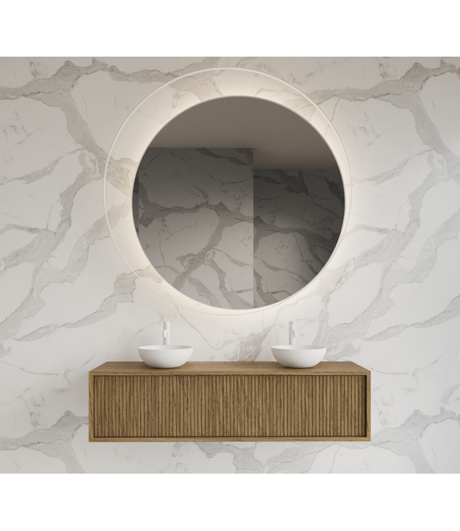 GLISS DESIGN Wastafelmeubel 140cm Castle Brown⎢Gliss Heronimus⎢1 of 2 softclose lades