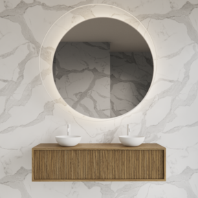 Wastafelmeubel 140cm Castle Brown⎢Gliss Heronimus⎢1 of 2 softclose lades