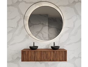 Wastafelmeubel 140cm Walnut⎢Gliss Heronimus⎢1 of 2 softclose lades
