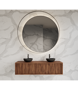 GLISS DESIGN Wastafelmeubel 140cm Walnut⎢Gliss Heronimus⎢1 of 2 softclose lades