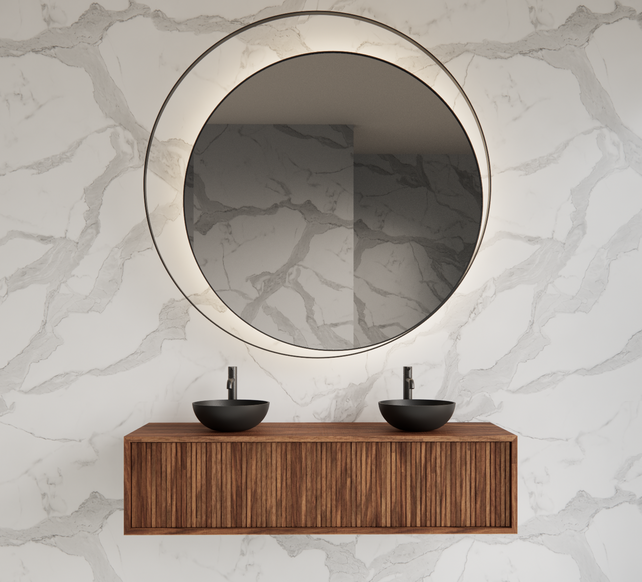 Wastafelmeubel 140cm Walnut⎢Gliss Heronimus⎢1 of 2 softclose lades Wastafelmeubel 140cm Walnut⎢Gliss Heronimus⎢1 of 2 softclose lades