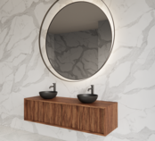 Wastafelmeubel 140cm Walnut⎢Gliss Heronimus⎢1 of 2 softclose lades Wastafelmeubel 140cm Walnut⎢Gliss Heronimus⎢1 of 2 softclose lades