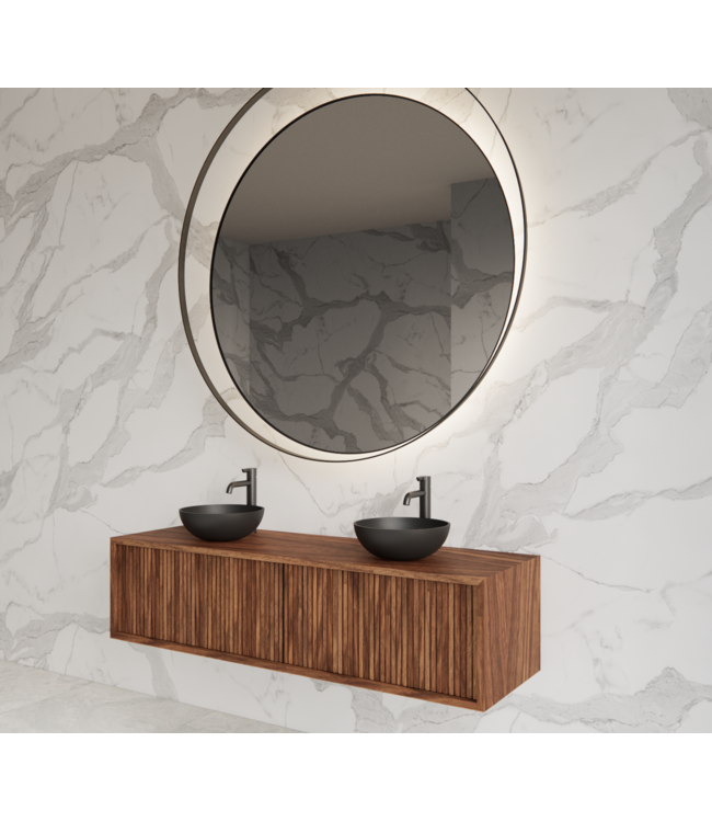 Wastafelmeubel 140cm Walnut⎢Gliss Heronimus⎢1 of 2 softclose lades