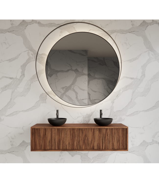 Wastafelmeubel 140cm Walnut⎢Gliss Heronimus⎢1 of 2 softclose lades