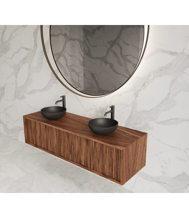 Wastafelmeubel 140cm Walnut⎢Gliss Heronimus⎢1 of 2 softclose lades