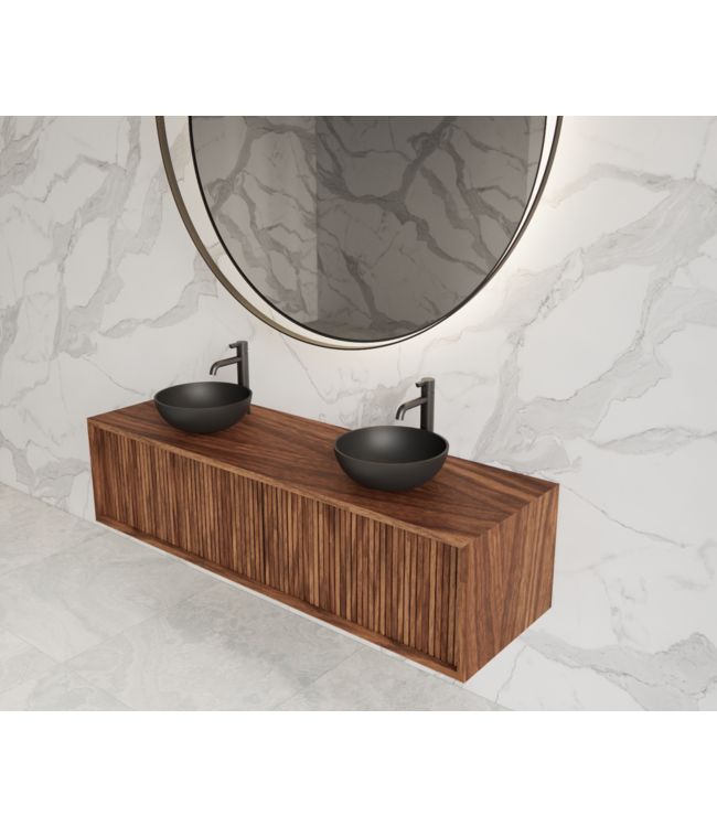 GLISS DESIGN Wastafelmeubel 160cm Walnut⎢Gliss Heronimus⎢2 softclose lades