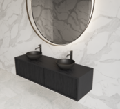 Wastafelmeubel 160cm Black Veneer⎢Gliss Heronimus⎢2 softclose lades