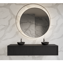 Wastafelmeubel 180cm Black Veneer⎢Gliss Heronimus⎢2 softclose lades