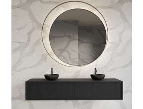 Wastafelmeubel 180cm Black Veneer⎢Gliss Heronimus⎢2 softclose lades