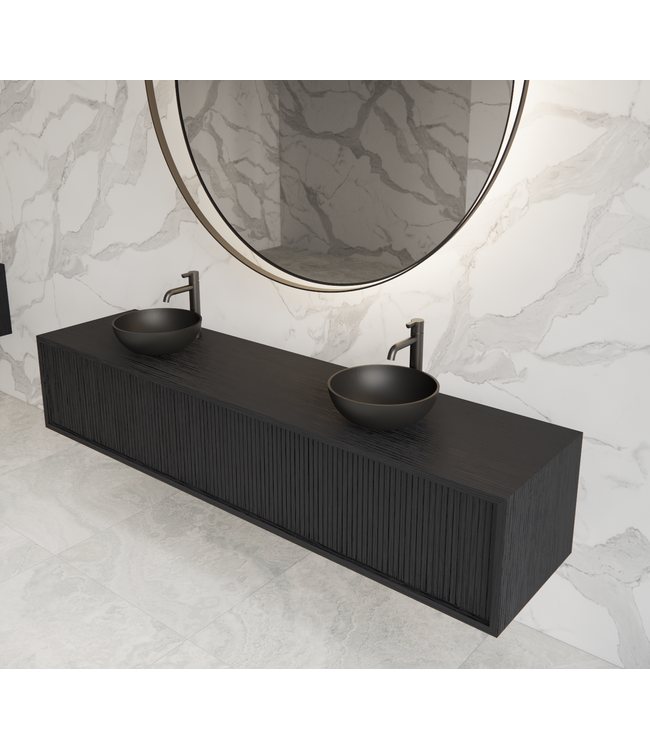 Wastafelmeubel 180cm Black Veneer⎢Gliss Heronimus⎢2 softclose lades