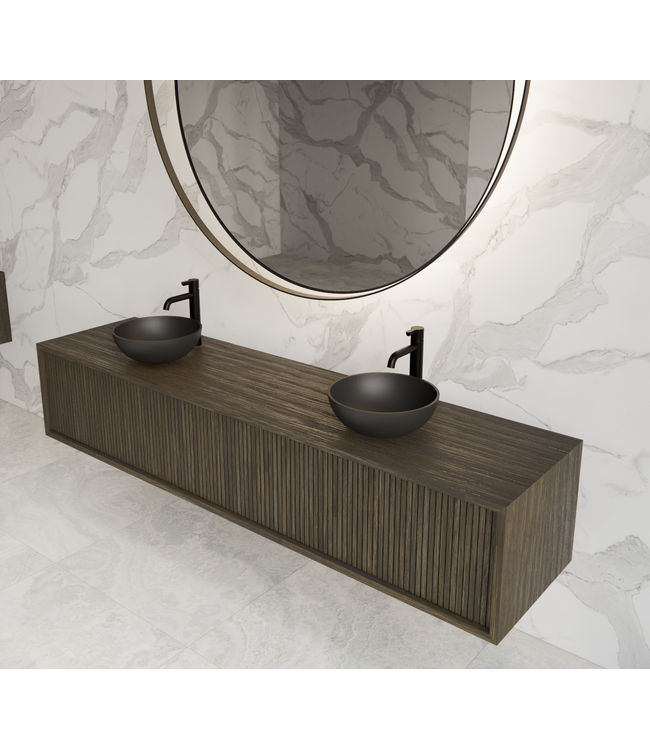 GLISS DESIGN Wastafelmeubel 180cm Charcoal⎢Gliss Heronimus⎢2 softclose lades