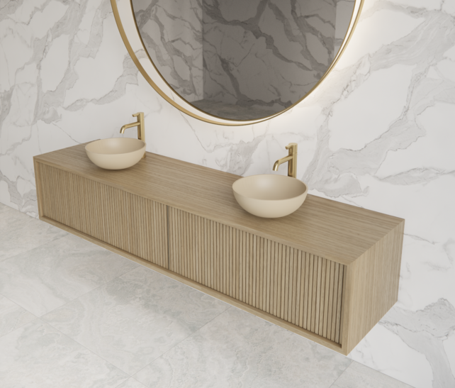 Wastafelmeubel 180cm Corn Silk⎢Gliss Heronimus⎢2 softclose lades