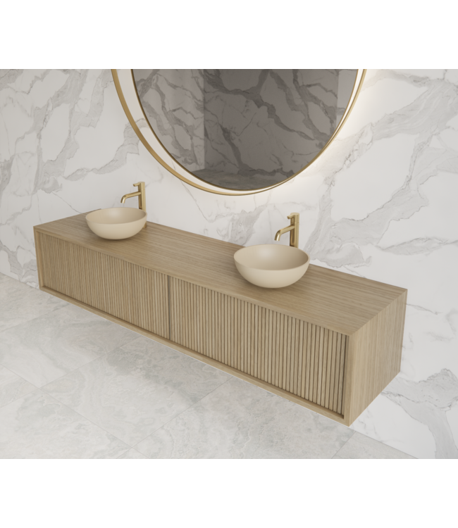 Wastafelmeubel 180cm Corn Silk⎢Gliss Heronimus⎢2 softclose lades