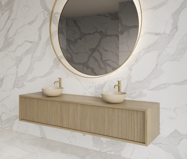 Wastafelmeubel 180cm Corn Silk⎢Gliss Heronimus⎢2 softclose lades