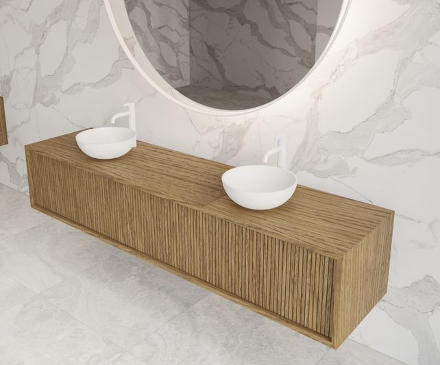 Wastafelmeubel 180cm Castle Brown⎢Gliss Heronimus⎢2 softclose lades