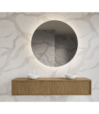 GLISS DESIGN Wastafelmeubel 180cm Castle Brown⎢Gliss Heronimus⎢2 softclose lades