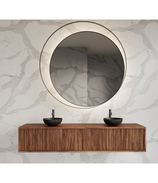 GLISS DESIGN Wastafelmeubel 200cm Walnut⎢Gliss Heronimus⎢2 softclose lades