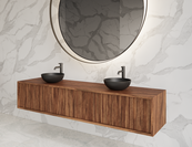 Wastafelmeubel 200cm Walnut⎢Gliss Heronimus⎢2 softclose lades