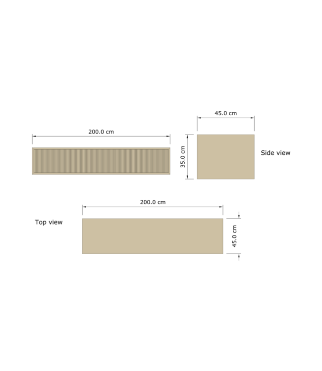 GLISS DESIGN Wastafelmeubel 200cm Pure⎢Gliss Heronimus⎢2 softclose lades
