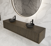 Wastafelmeubel 200cm Charcoal⎢Gliss Heronimus⎢2 softclose lades Wastafelmeubel 200cm Charcoal⎢Gliss Heronimus⎢2 softclose lades