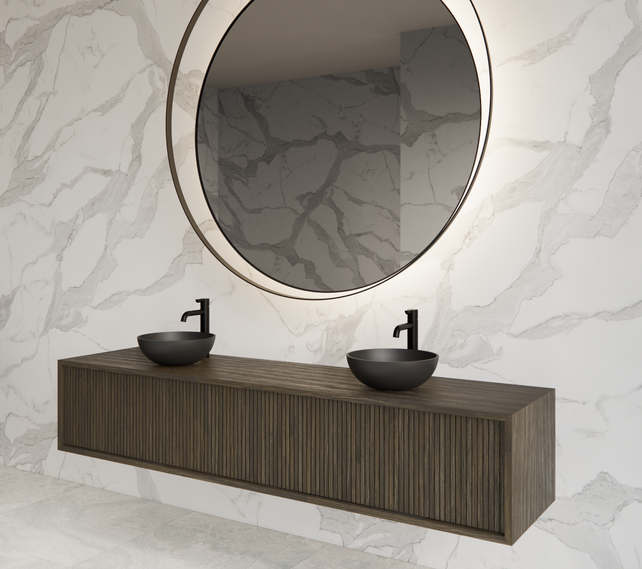 Wastafelmeubel 200cm Charcoal⎢Gliss Heronimus⎢2 softclose lades Wastafelmeubel 200cm Charcoal⎢Gliss Heronimus⎢2 softclose lades