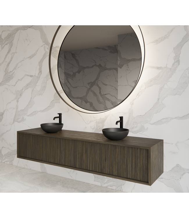 GLISS DESIGN Wastafelmeubel 200cm Charcoal⎢Gliss Heronimus⎢2 softclose lades