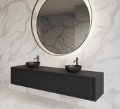 Wastafelmeubel 200cm Black Veneer⎢Gliss Heronimus⎢2 softclose lades