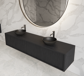 Wastafelmeubel 200cm Black Veneer⎢Gliss Heronimus⎢2 softclose lades