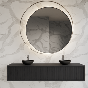 Wastafelmeubel 200cm Black Veneer⎢Gliss Heronimus⎢2 softclose lades