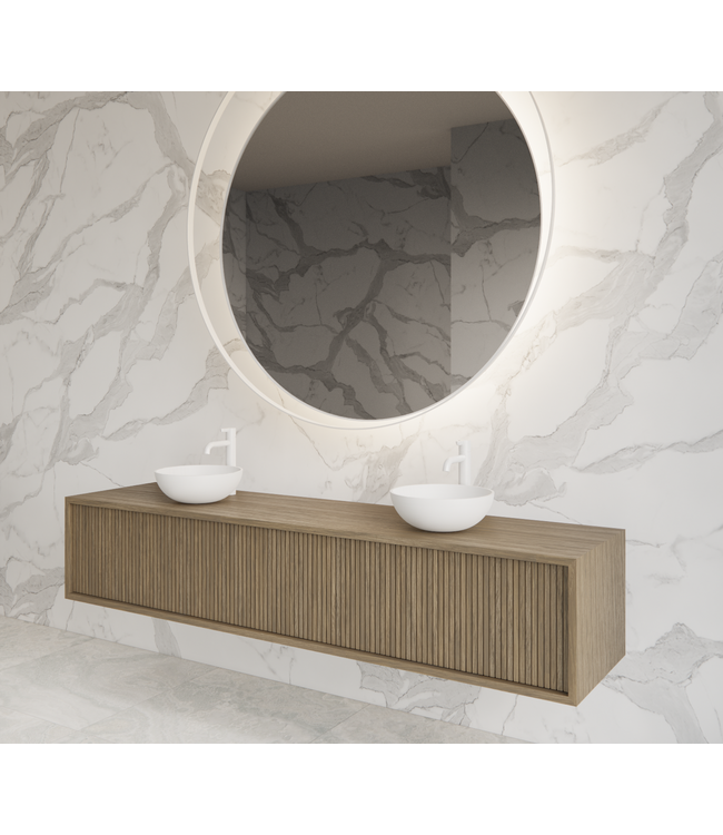Wastafelmeubel 200cm Ash Gray⎢Gliss Heronimus⎢2 softclose lades