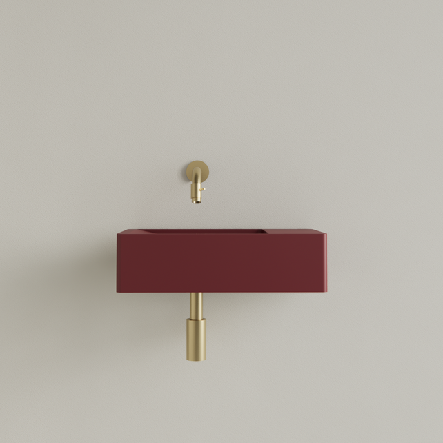 Fontein Toilet Mat Wijn Rood⎢Zonder Kraangat⎢Gliss Design Freya 40x22x10cm Fontein Toilet Mat Wijn Rood⎢Zonder Kraangat⎢Gliss Design Freya 40x22x10cm