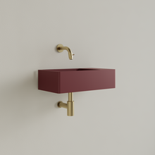 Fontein Toilet Mat Wijn Rood⎢Zonder Kraangat⎢Gliss Design Freya 40x22x10cm