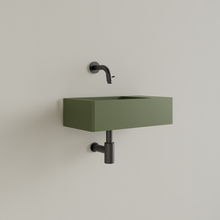 Fontein Toilet Mat Olijf Groen⎢Zonder Kraangat⎢Gliss Design Freya 40x22x10cm