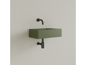 Fontein Toilet Mat Olijf Groen⎢Zonder Kraangat⎢Gliss Design Freya 40x22x10cm