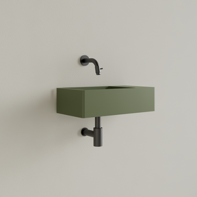 Fontein Toilet Mat Olijf Groen⎢Zonder Kraangat⎢Gliss Design Freya 40x22x10cm