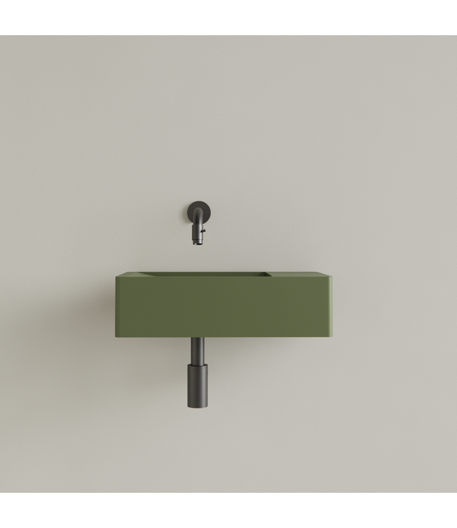 Fontein Toilet Mat Olijf Groen⎢Zonder Kraangat⎢Gliss Design Freya 40x22x10cm