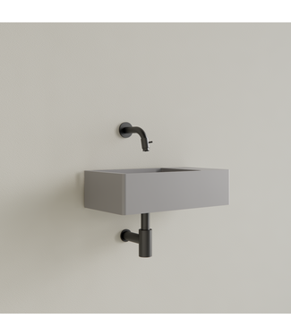 GLISS DESIGN Fontein Toilet Mat Lei Grijs⎢Zonder Kraangat⎢Gliss Design Freya 40x22x10cm