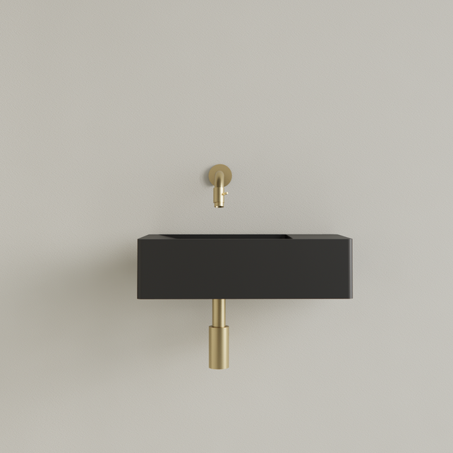 Fontein Toilet Mat Zwart⎢Zonder Kraangat⎢Gliss Design Freya 40x22x10cm