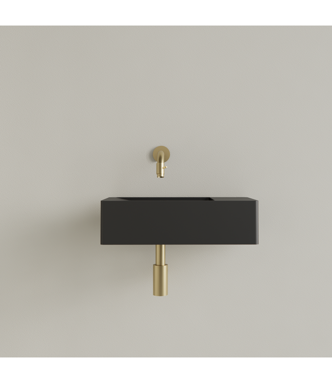 GLISS DESIGN Fontein Toilet Mat Zwart⎢Zonder Kraangat⎢Gliss Design Freya 40x22x10cm