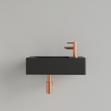 Fontein Toilet Mat Zwart⎢met kraangat L/R⎢Gliss Design Freya 40x22x10cm