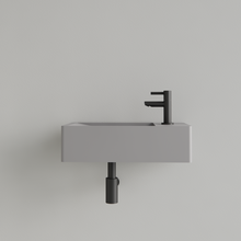 Fontein Toilet Mat Lei Grijs⎢met kraangat L/R⎢Gliss Design Freya 40x22x10cm