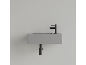 Fontein Toilet Mat Lei Grijs⎢met kraangat L/R⎢Gliss Design Freya 40x22x10cm