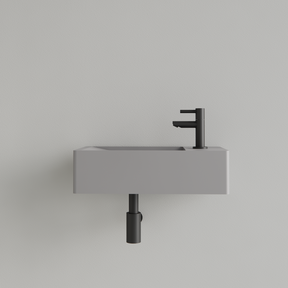 Fontein Toilet Mat Lei Grijs⎢met kraangat L/R⎢Gliss Design Freya 40x22x10cm