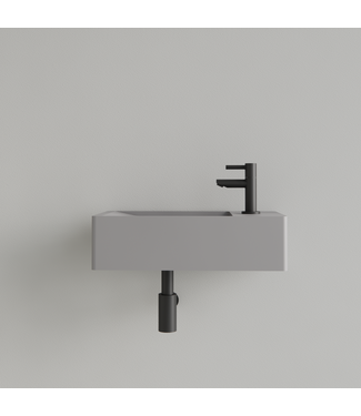 GLISS DESIGN Fontein Toilet Mat Lei Grijs⎢met kraangat L/R⎢Gliss Design Freya 40x22x10cm