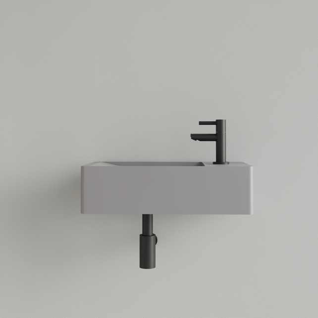 Fontein Toilet Mat Lei Grijs⎢met kraangat L/R⎢Gliss Design Freya 40x22x10cm Fontein Toilet Mat Lei Grijs⎢met kraangat L/R⎢Gliss Design Freya 40x22x10cm