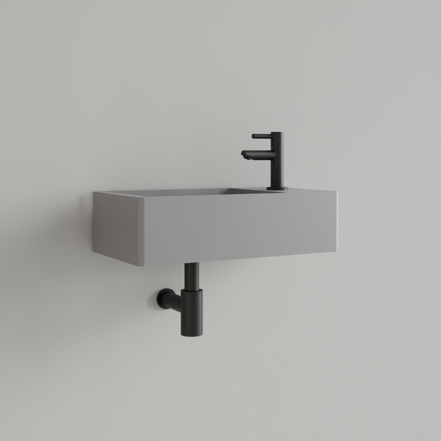 Fontein Toilet Mat Lei Grijs⎢met kraangat L/R⎢Gliss Design Freya 40x22x10cm Fontein Toilet Mat Lei Grijs⎢met kraangat L/R⎢Gliss Design Freya 40x22x10cm