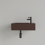 Fontein Toilet Mat Choco Bruin⎢met kraangat L/R⎢Gliss Design Freya 40x22x10cm