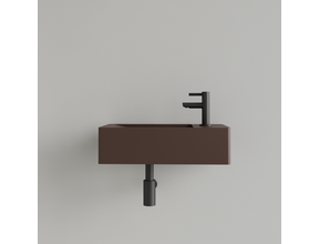Fontein Toilet Mat Choco Bruin⎢met kraangat L/R⎢Gliss Design Freya 40x22x10cm