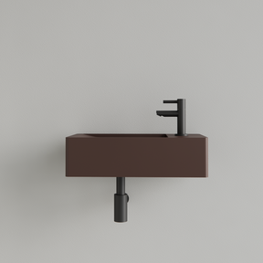 Fontein Toilet Mat Choco Bruin⎢met kraangat L/R⎢Gliss Design Freya 40x22x10cm