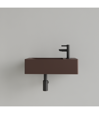 GLISS DESIGN Fontein Toilet Mat Choco Bruin⎢met kraangat L/R⎢Gliss Design Freya 40x22x10cm